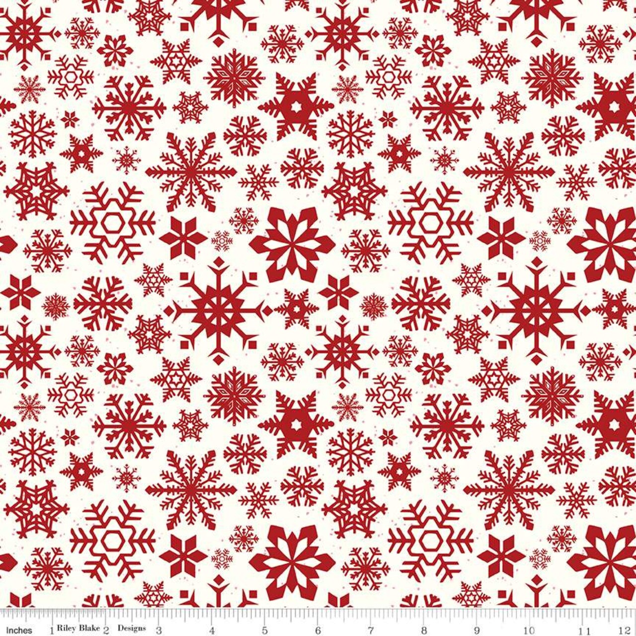 Fabric Riley Blake Cloud Snowflakes Mistletoe & Holly by the Quarter Yard C16402-CLOUD